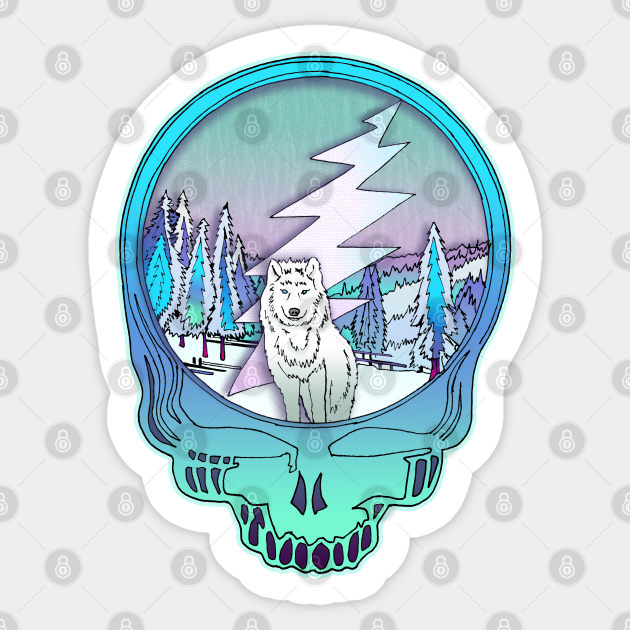 Grateful Dead Dire Wolf Grateful Dead Sticker TeePublic